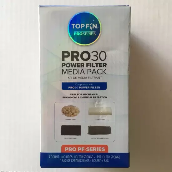 Top Fin Pro30 Power Filter Media Pack (No Filter Sponge) Free One Day Shipping