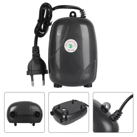 Air Pump Aquarium 60Gallon Pump Silent Waterproof Tank Pump Oxygen 2 Outlet 5W