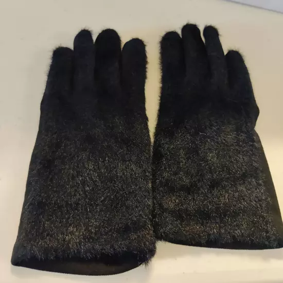 Mango Ladies Black Gloves