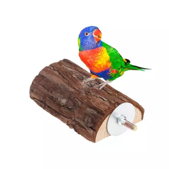 Bird Cage,Natural Wooden ChewToys Perch Stand Platform Bird Toy Parrot Budgie