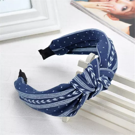 Ladies Print Head Hoop Headband Middle Cross Knotted Hairband Hair Accessories ღ