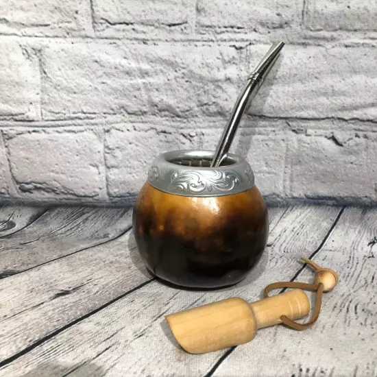 Mate Argentino Gourd HandMade Natural Tea Cup Bombilla Clean Bush Yerba Mate