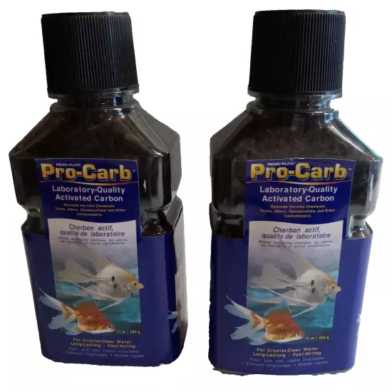 Activated Carbon Penn Plax Pro Carb 17 oz Container Aquarium Use Lot of 2