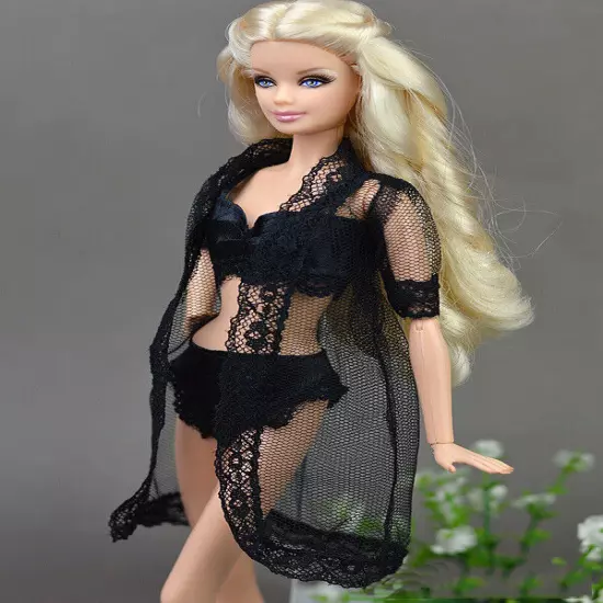 Doll Accessories Black Pajamas Lingerie Bra + Underwear Clothes For 11.5" Doll