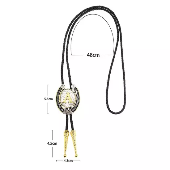 Bolo Tie for Men- Golden Initial Letter A to Z Western Cowboy Bolo Tie for Women