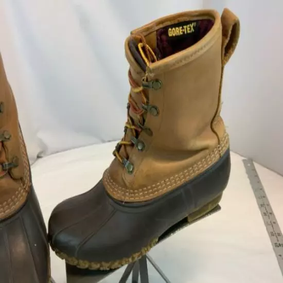 L.L. Bean Gore-Tex Maine Hunting Duck Boots Womens Sz 7 Tan Leather YGI B1S-10