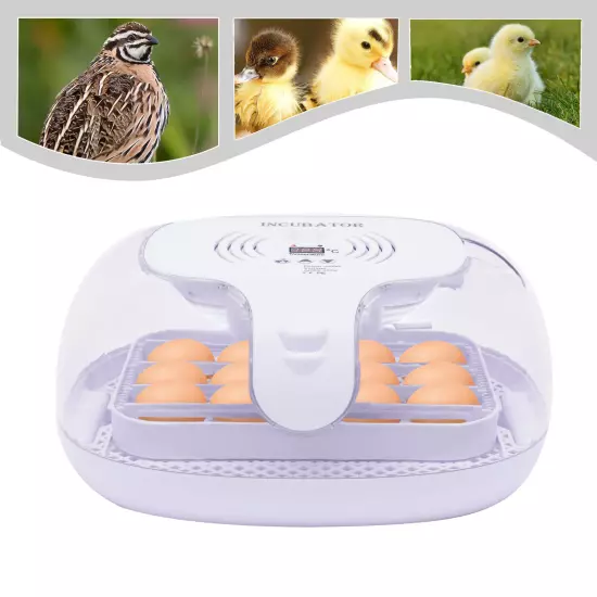 16 Eggs Incubator Digital Egg Hatcher Chicken Egg Automatic Turner Humidity NEW