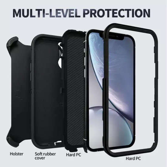 For Apple iPhone XR Xs Max Case Cover Shockproof Series Fits Defender Belt Clip