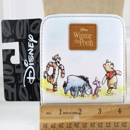 Winnie The Pooh Mini Zipper Wallet Womens Faux Leather Sketch Bioworld New 2023