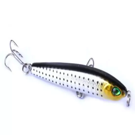 10pcs Pencil Hard Bait Topwater Popper Crankbait Fishing Lure Trout 7.5cm/9g