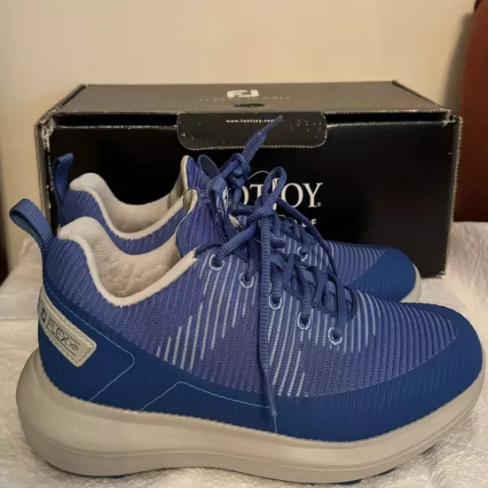 Foot Joy Men's Flex XP Mesh Golf Shoes Blue 56252 Size 7.5 Medium