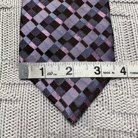 Ted Baker purple woven plaid silk tie