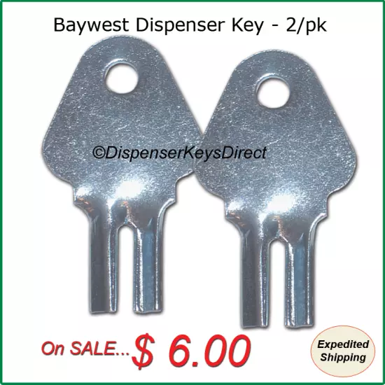 Baywest Dispenser Key for Paper Towel & Toilet Tissue Dispensers (2/pk.)