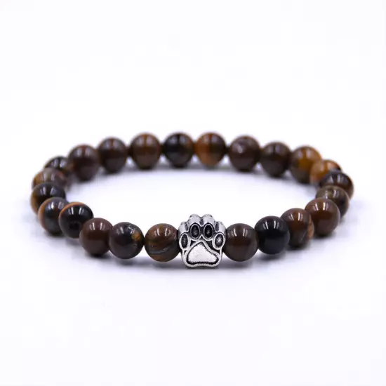 Volcanic Stone Dog Paw Bracelet Tiger Eye Stone