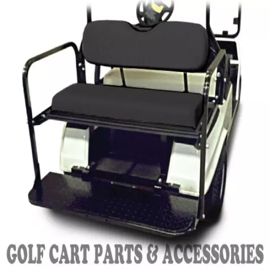 Yamaha G16-22 Golf Cart Rear Flip Seat Kit (1995-2006) *BLACK SEAT CUSHIONS*