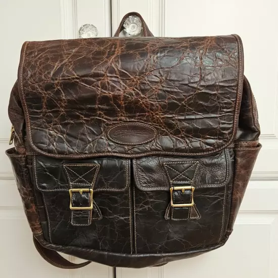 Coronado Vintage Bison Leather Distressed Backpack