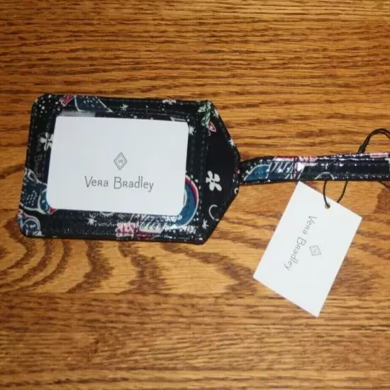 Vera Bradley LUGGAGE TAG ICONIC laminated travel suitcase ID case RETIRED NEW