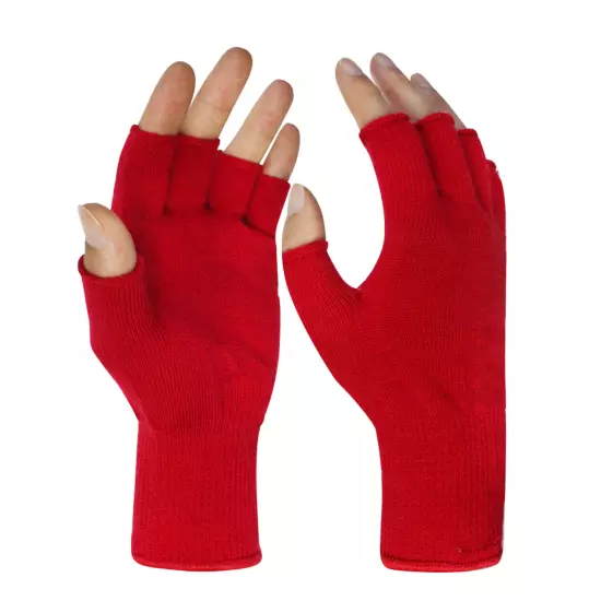 EvridWear Men Women Merino Wool Knit Liner Gloves Finger/Fingerless/Touchscreen