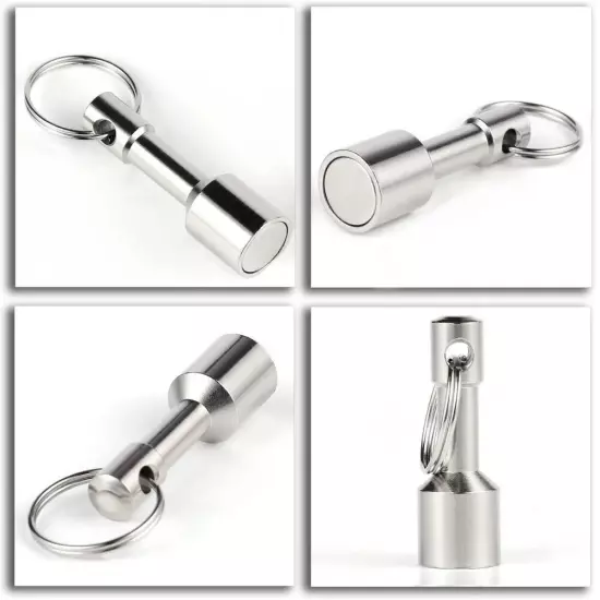 1Piece Strong Magnet Keyring Test Metal Keychain Split Ring Holder Pocket Tool