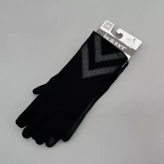 Isotoner Gloves Womens S/M Black Smart Dri Smart Touch Modern Essential Feminine