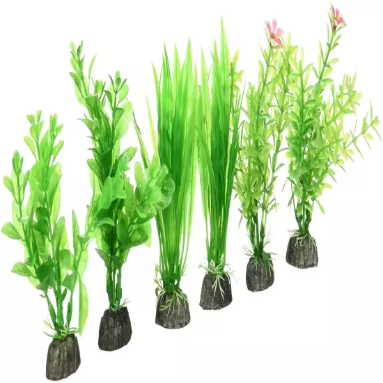 Penn Plax 3-Pack Aquarium Plastic Plant, 4-Inch, Green