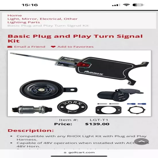 Basic Plug and Play Turn Signal Kit LGT-T1