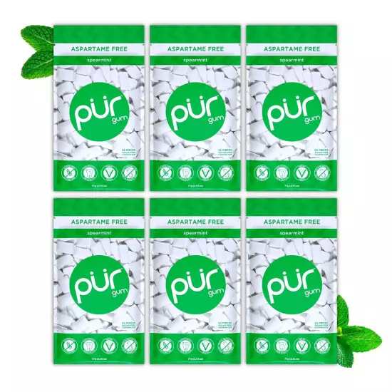 PUR Gum | Sugar Free Chewing Gum | 100% Xylitol | Vegan Aspartame Free Gluten...