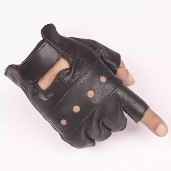 Fingerless Unisex lambskin gloves