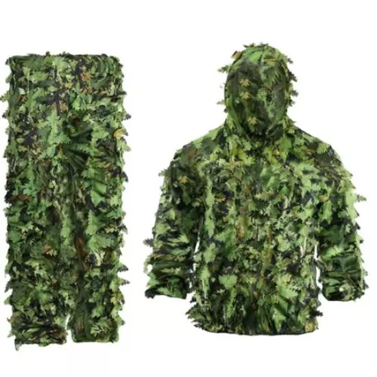 Sticky Flower Bionic Leaves Camouflage Suit Hunting Ghillie Suit Woodland Stic