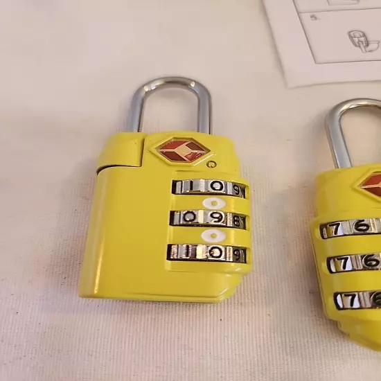 5 Yellow Combination Luggage Locks TSA Suitcase Padlock 3 Digit Luggage Code