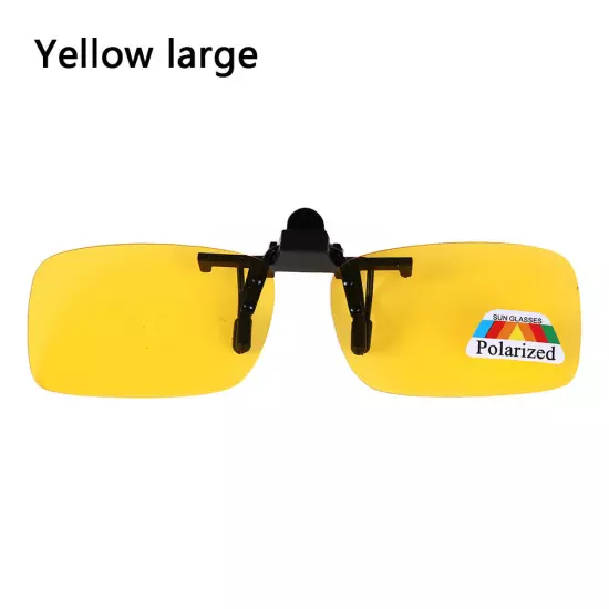 Clip-on Polarized Day Night Vision Flip-up Lens Driving Glasses Sunglasses Y;vm