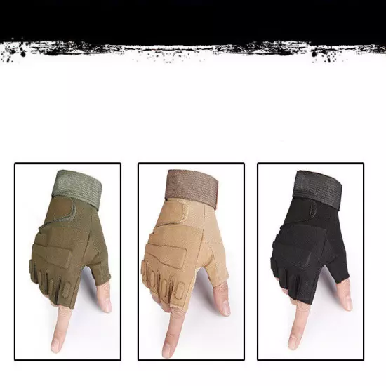 Tactical Fingerless Gloves Military Combat Shooting Half Finger Gloves for Mens