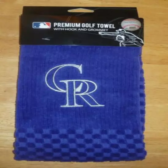 MLB Embroidered Tri-fold Towel - Colorado Rockies Golf Purple