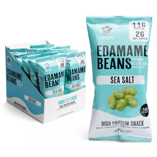 Fred'S Farm Roasted Edamame Snacks - Sea Salt, Low Calorie (0.9Oz, 10-Pack) | Ke