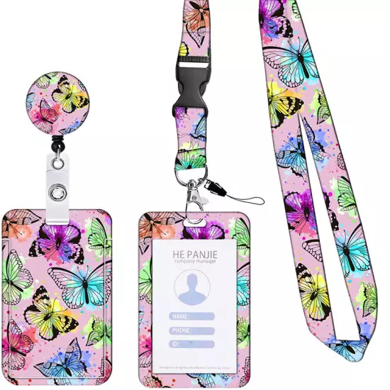 3pcs/set Retractable Nurse Badge Reel Clip Holder ID Card Lanyard Keychain AU