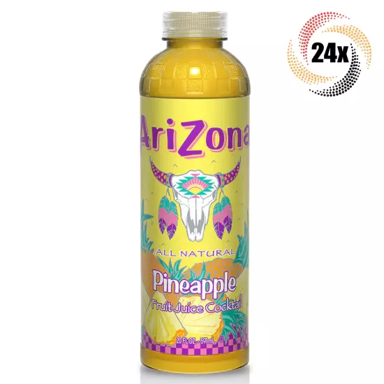 24x Bottles Arizona Pineapple Flavor Fruit Juice Cocktail | 20oz | 100% Natural