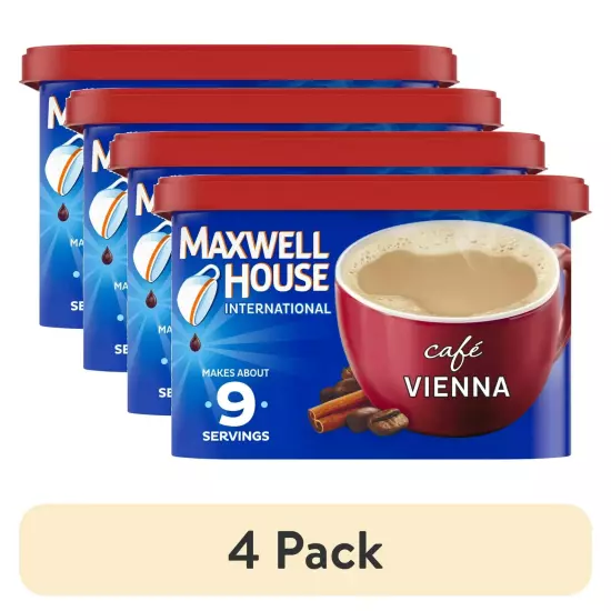 (4 Pack) Maxwell House International Café Style Vienna Instant Coffee Mix, 9 Oz