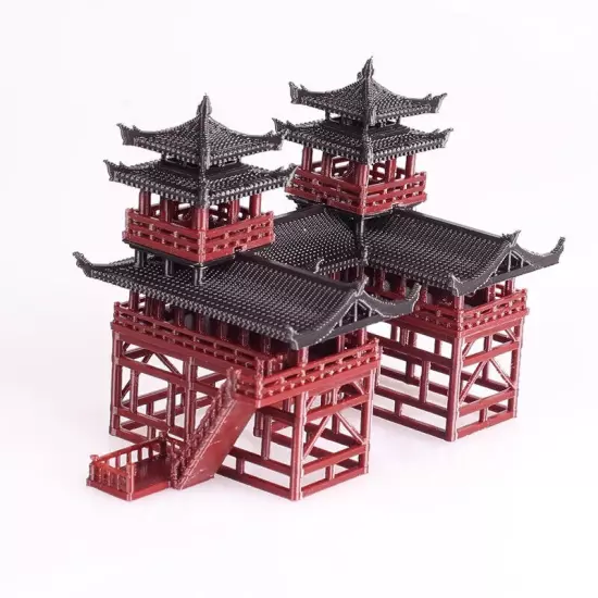 Chinese Ancient Building Pavilion Model Plastics Aquarium Bonsai Toys