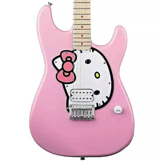 Fishbone PINK Guitar 2024 Pink Hello kitty With fishbone gig bag, Strap, Picks