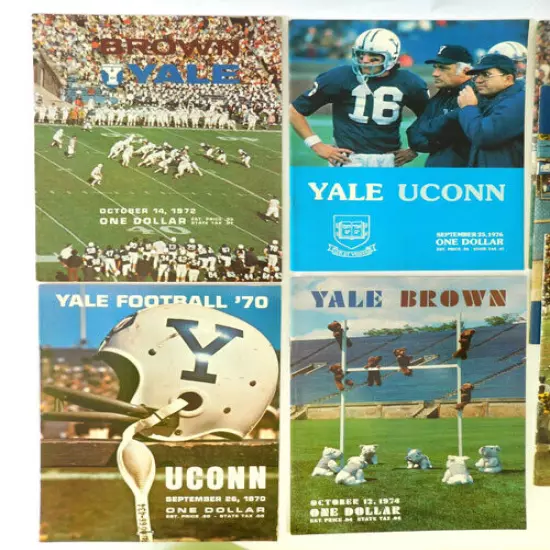 Lot of (15) Different 1970 to 1981 Yale College Football Programs