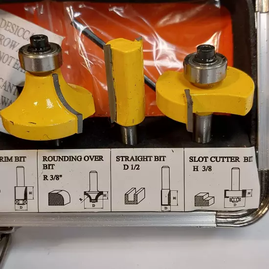 8PC CARBIDE ROUTER SET 1/4" SHANK 22015