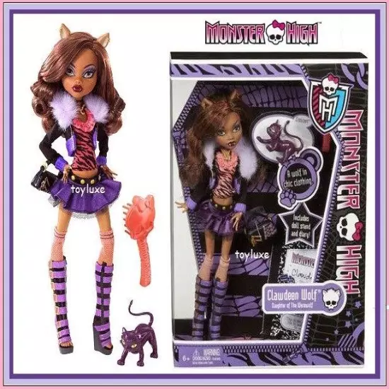 Monster High ORIGINAL Clawdeen Wolf Doll & Pet Cat CRESENT Werewolf New RARE