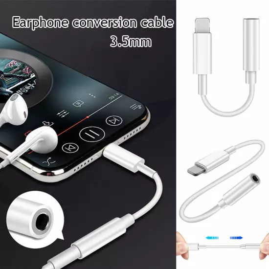 For iPhone Headphone Adapter Jack 8 Pin to 3.5mm Aux Cord Dongle Converter ღ !