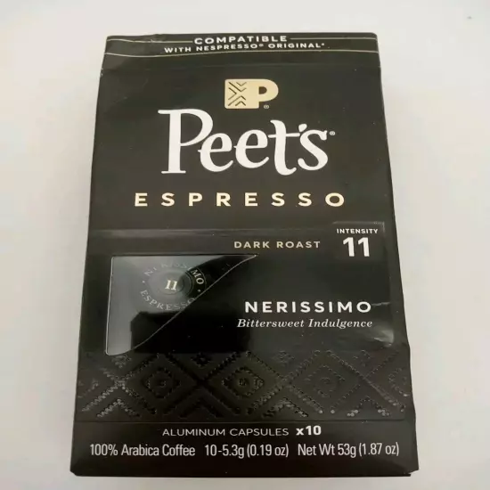 Peet's Coffee Espresso Nerissimo Compatible with Nespresso Original 100 Capsules