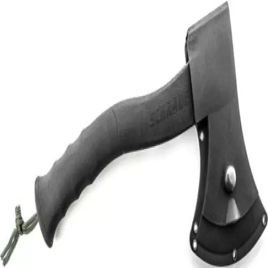 Schrade Axe Fixed Knife 3Cr13 Steel Blade Black Composition/Rubberized Handle