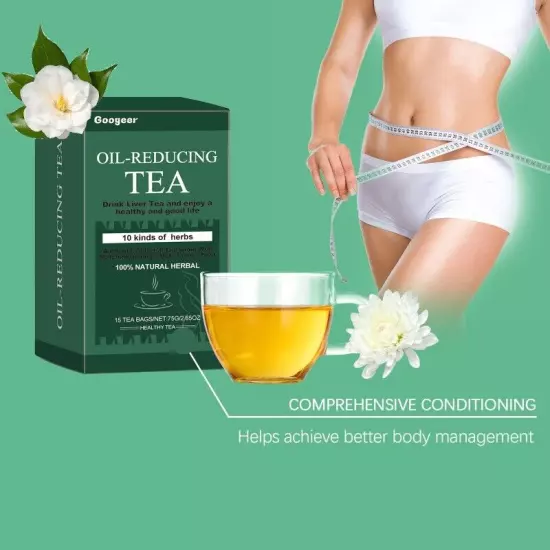 Oil-Reducing Tea-10 Herbal with Excellent Formula, Oil Cleansing Tea for Liver