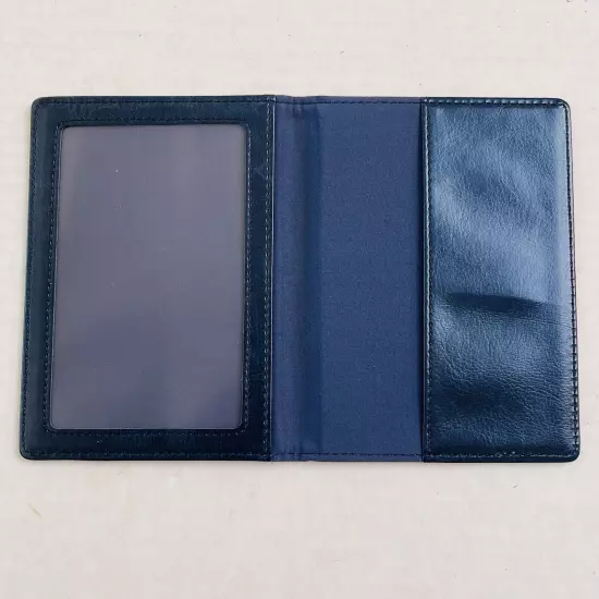 Blue Faux Leather USA Passport Holder Travel Credit Card Wallet Organizer