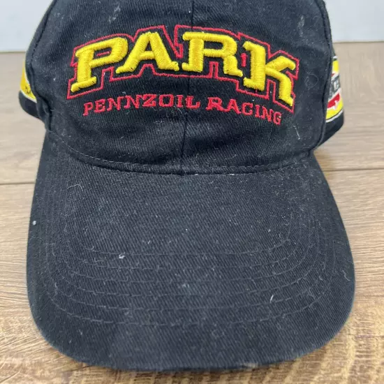 Park Racing Hat Pennzoil Black Hat Adjustable Adult Size Hat Black Cap