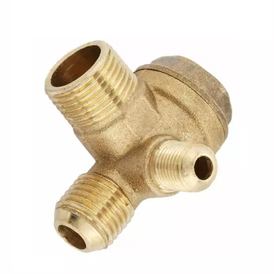 3 Port Brass Male Threaded Check Valve Connector Tool For Air Compressor Prevent