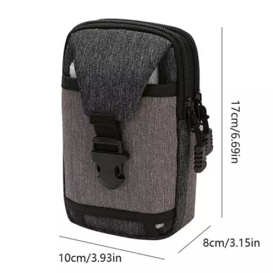 7'' Tactical Waist Pack Unisex Molle Phone Pouch Bags with Hook EDC Storage Pack